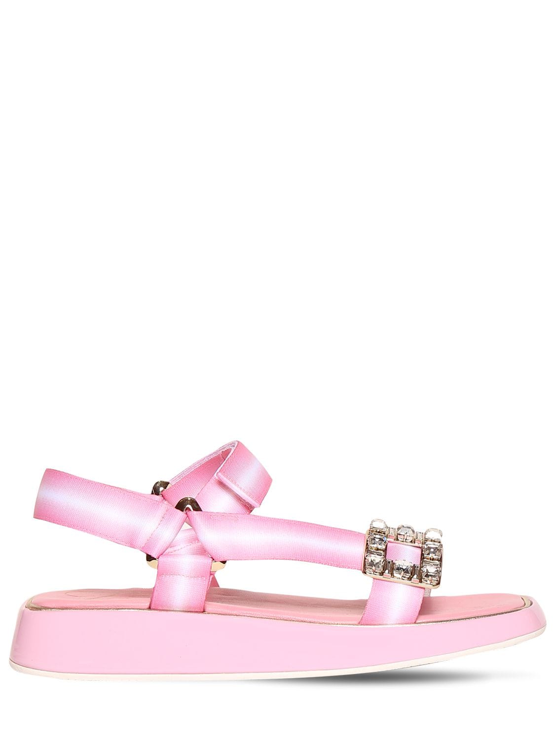 Roger Vivier Women's Vivier Slide Trekky Buckle Sandals In Pink | ModeSens
