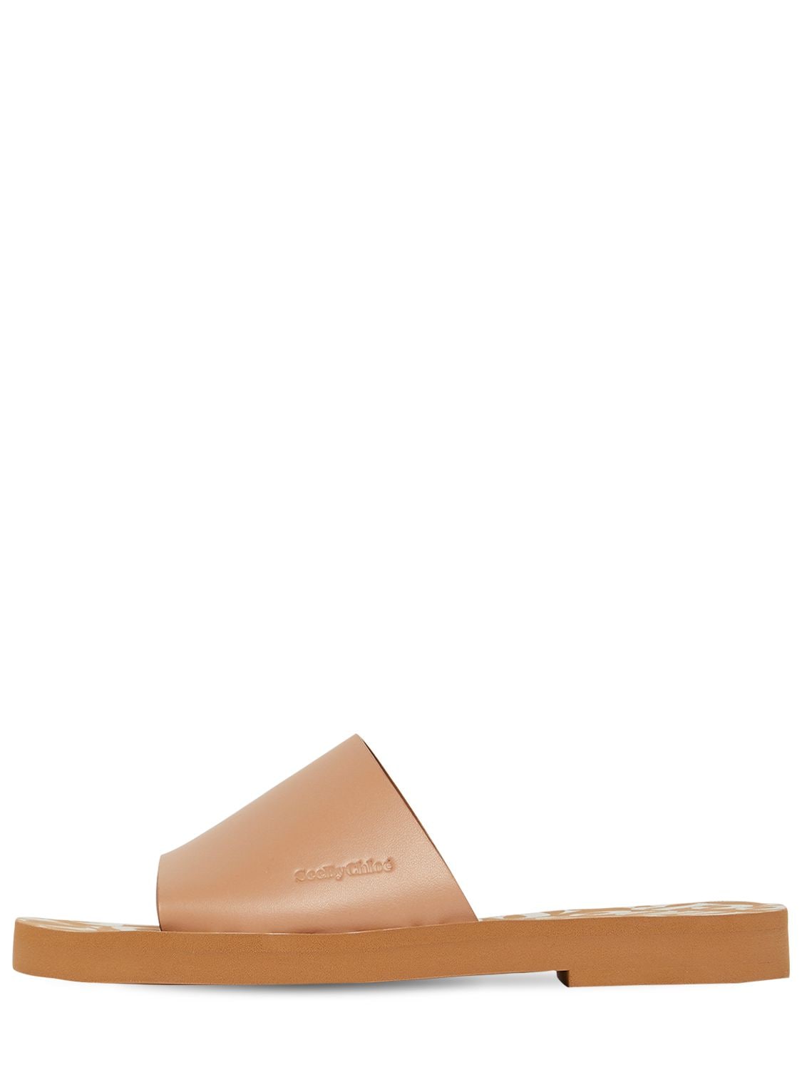 SEE BY CHLOÉ 10MM ESSIE LEATHER SLIDE SANDALS