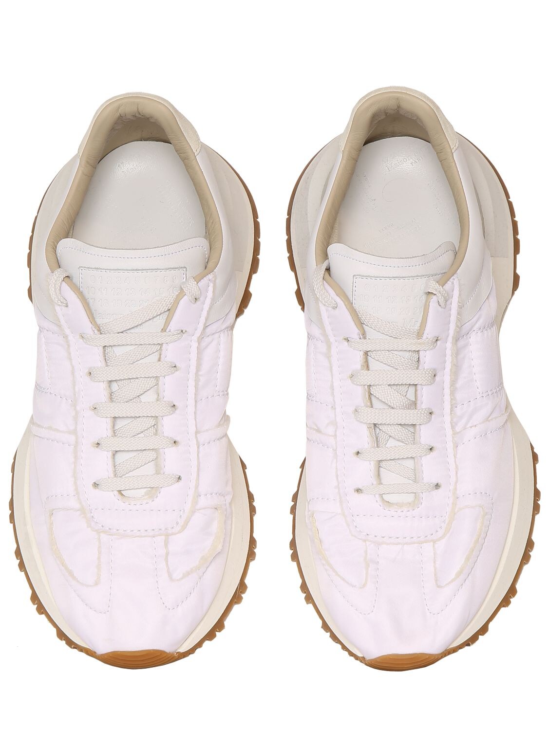 Shop Maison Margiela Nylon Runner Sneakers In White