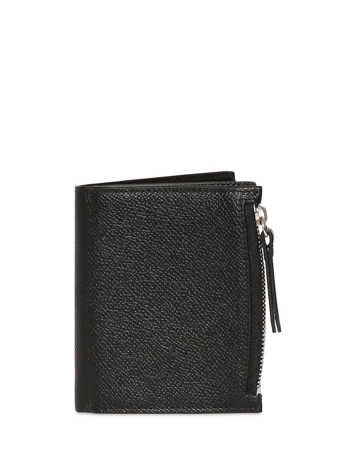 Maison Margiela Grained Leather Billfold Wallet In Black