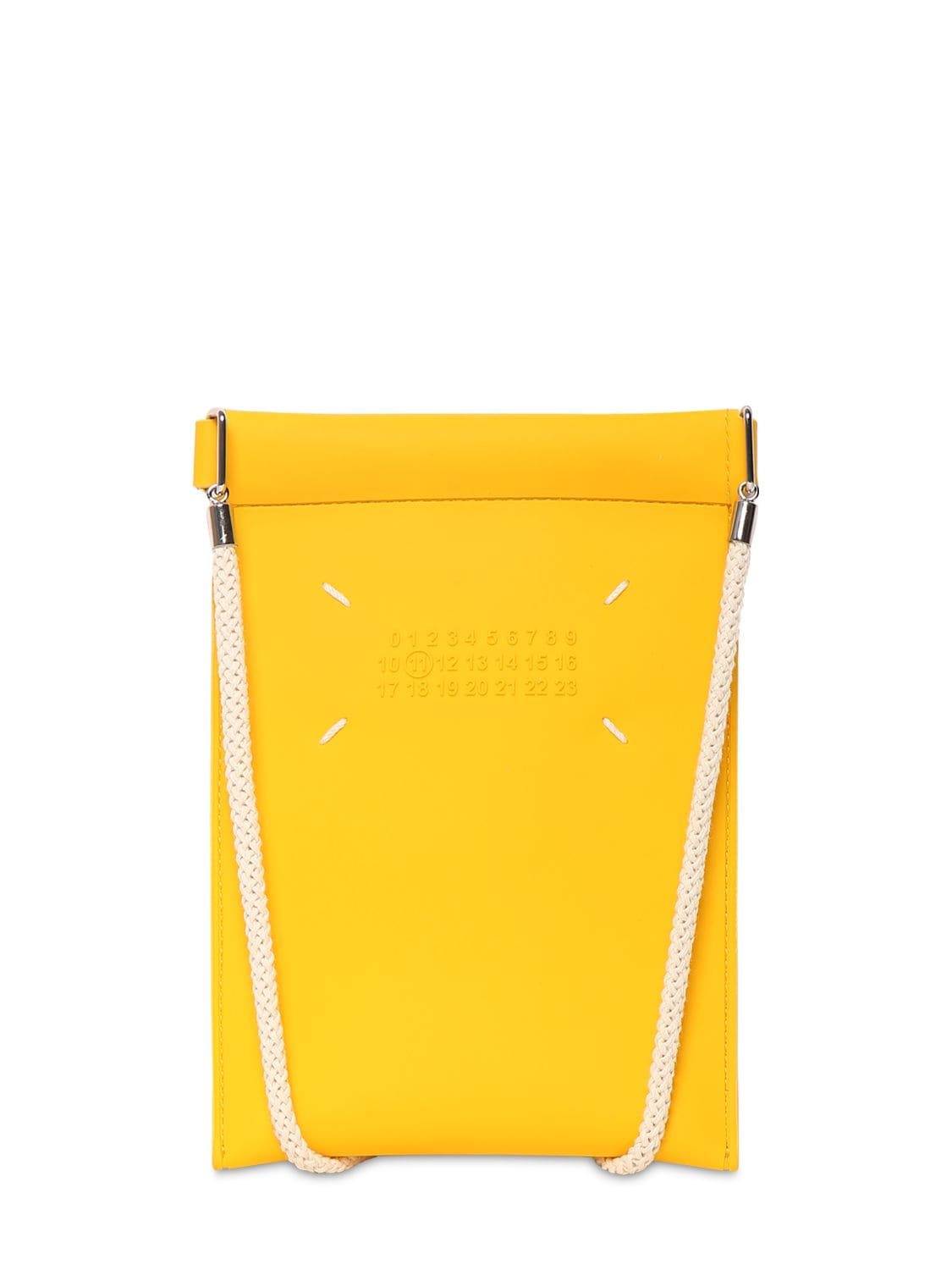 Maison Margiela Logo Rubber Phone Pouch Case In Yellow