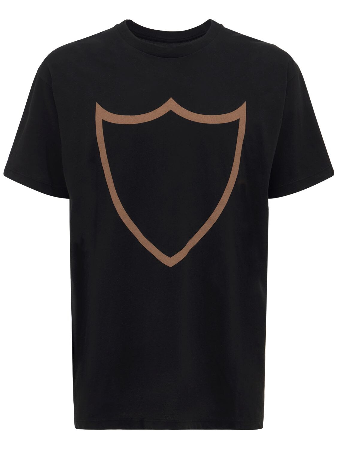 Htc Los Angeles Logo Print Cotton T-shirt In Black,tobacco