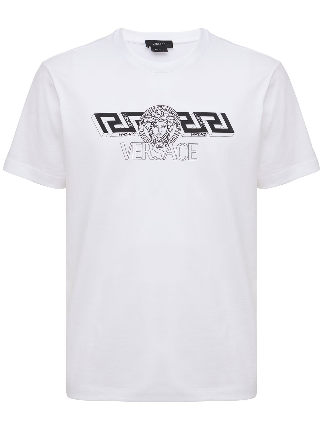 VERSACE LOGO印花棉质平纹针织T恤