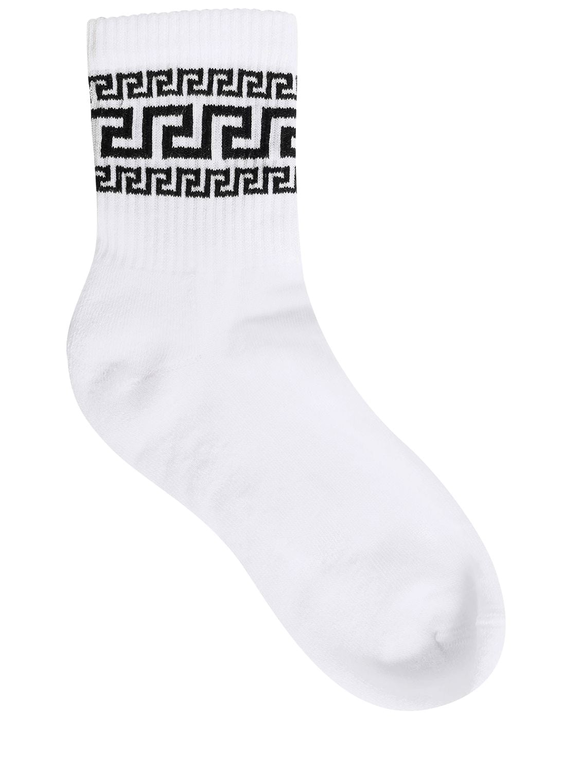 Greca Intarsia Cotton Blend Socks