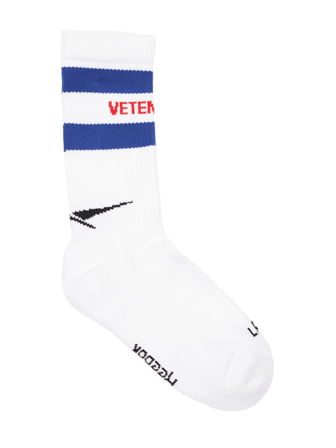 Vetements White & Navy Reebok Edition Iconic Logo Socks | ModeSens
