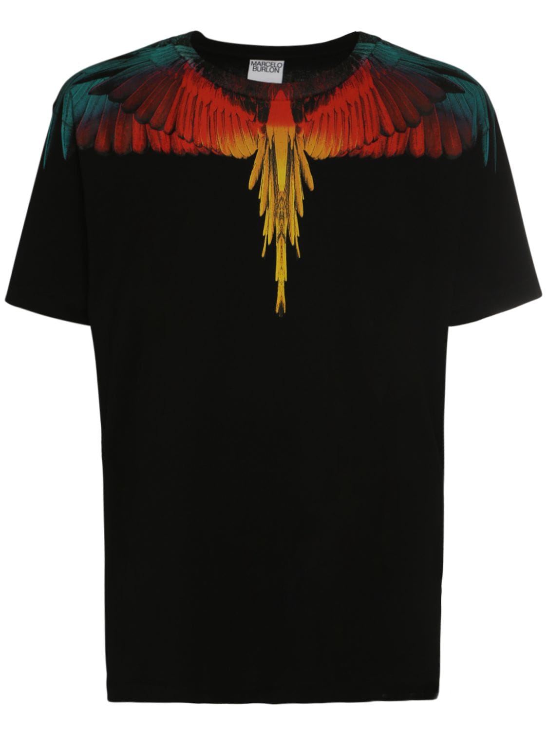 Marcelo Burlon County Of Milan Icon Wings Print Cotton Jersey T-shirt In Black,red