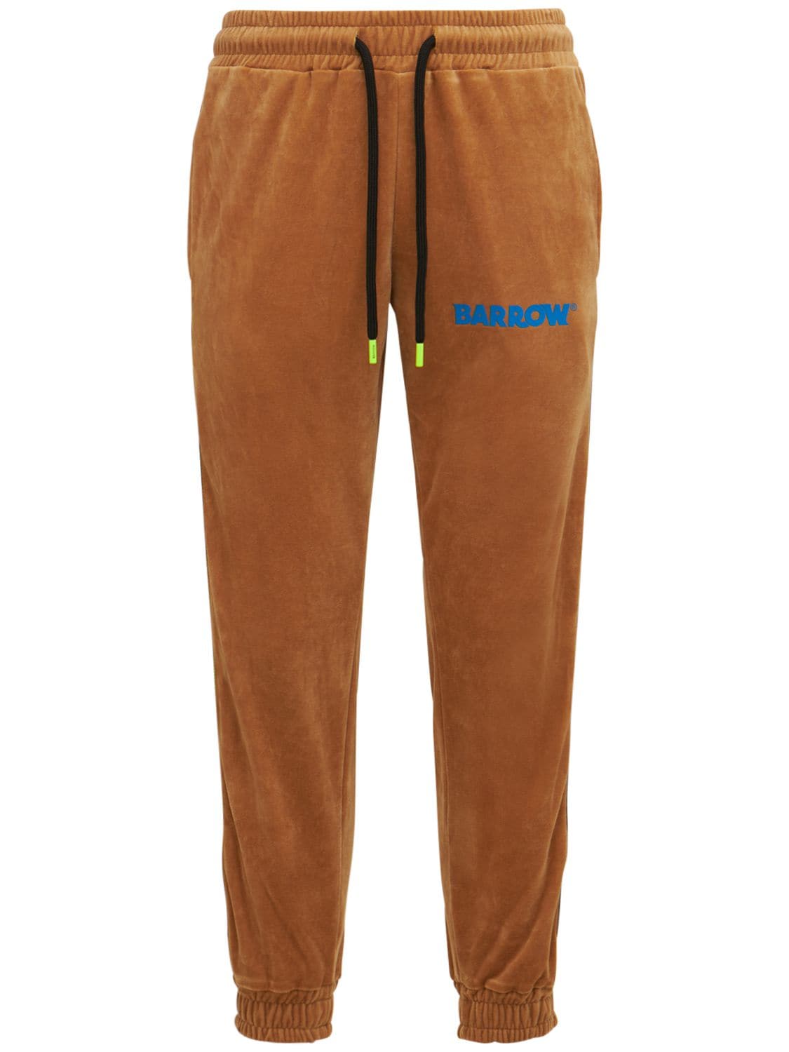 Barrow Logo Cotton Terry Cloth Pants In Beige