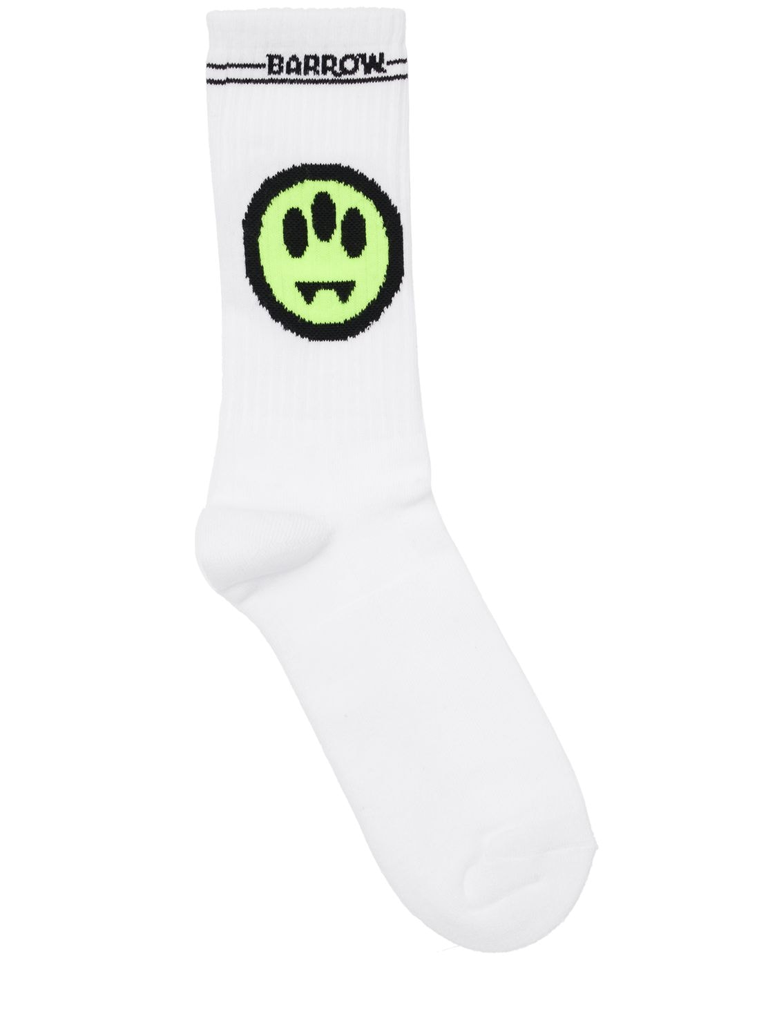 Barrow Mono Logo Cotton Blend Socks In Off White