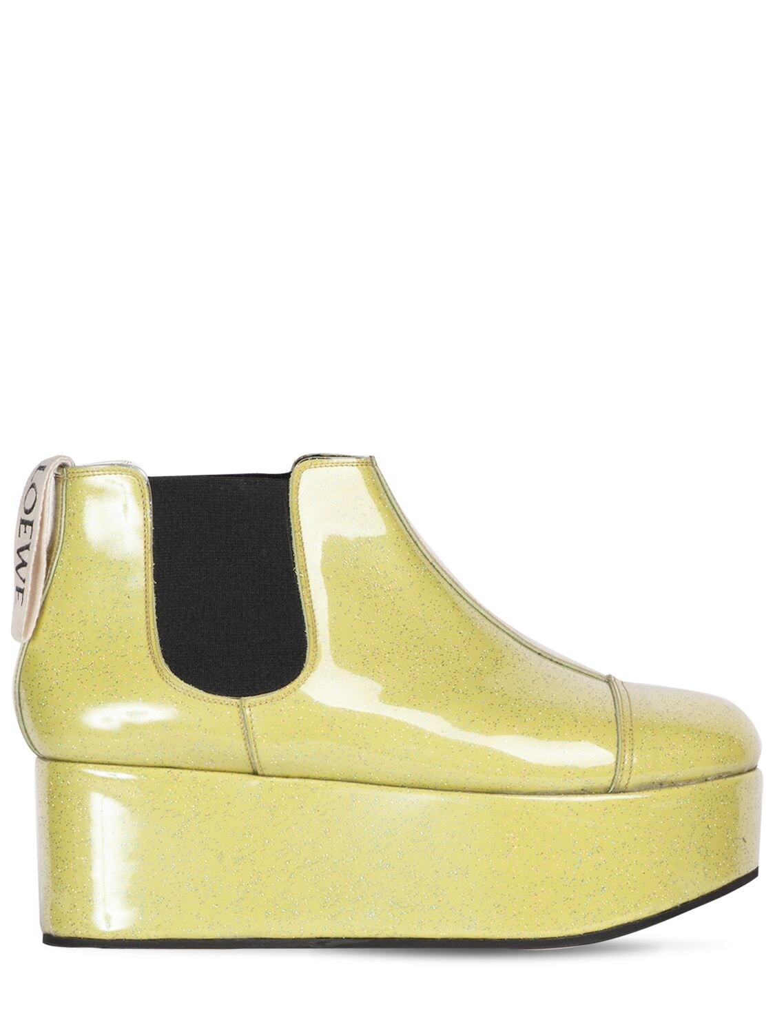 60mm Patent Leather Wedge Chelsea Boots