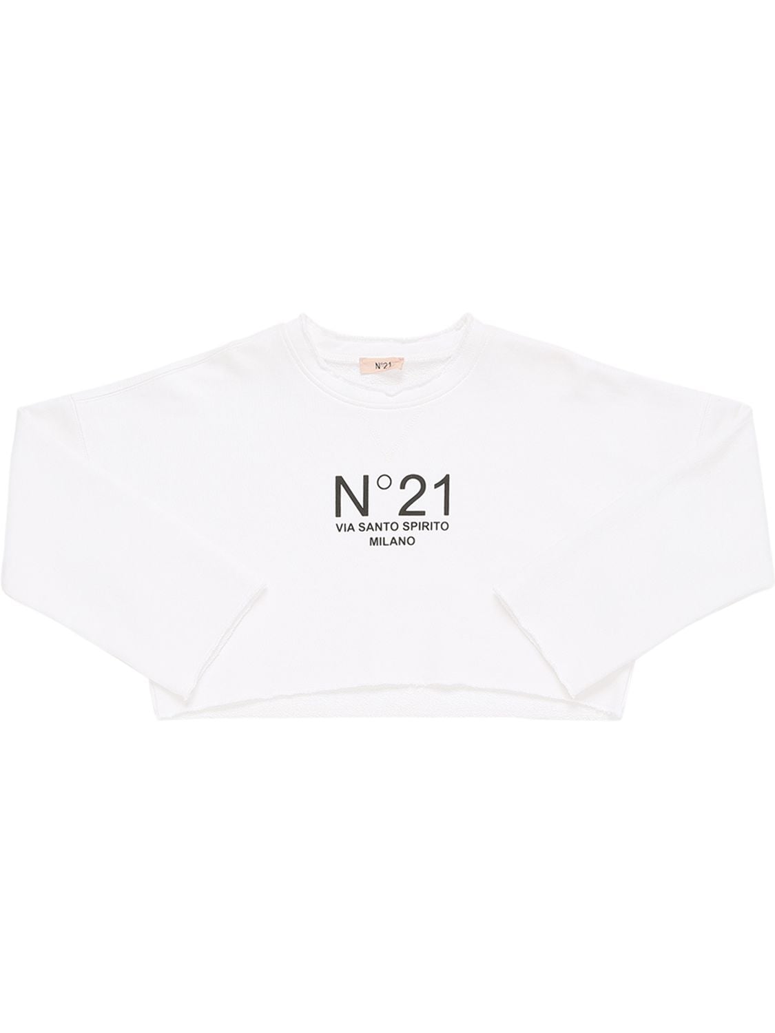 N°21 - コットンクロップドスウェットシャツ - ホワイト | Luisaviaroma