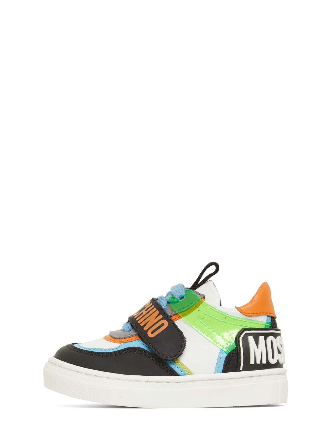 moschino logo leather sneakers