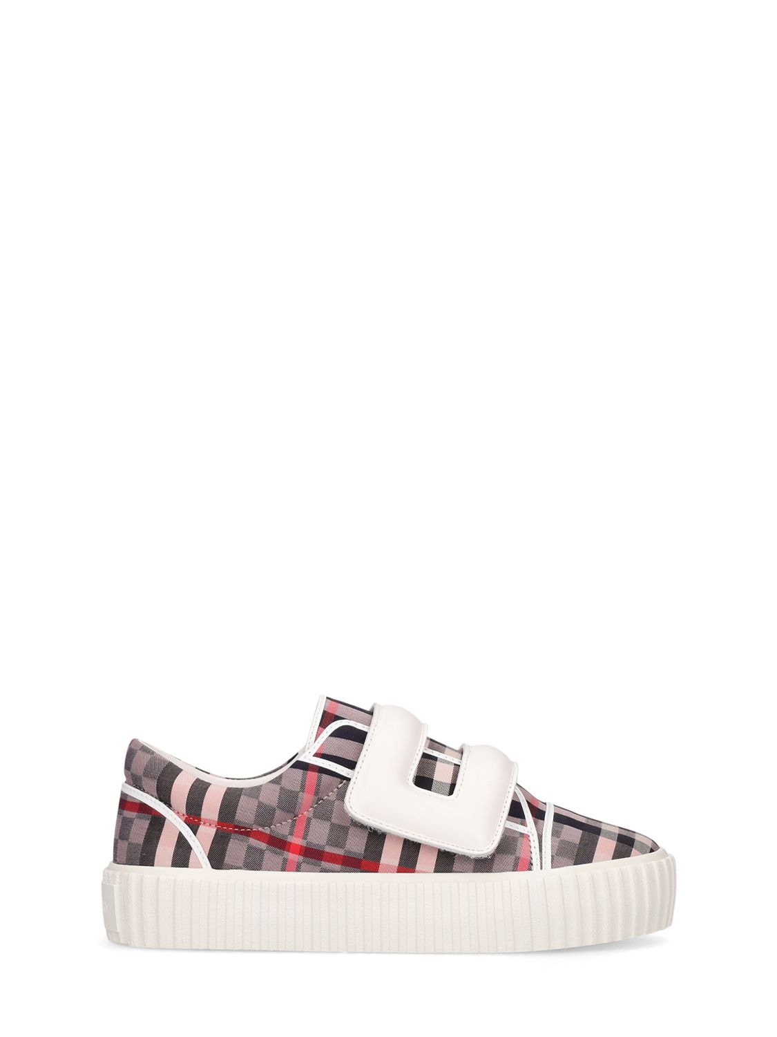 Check Printed Cotton Sneakers