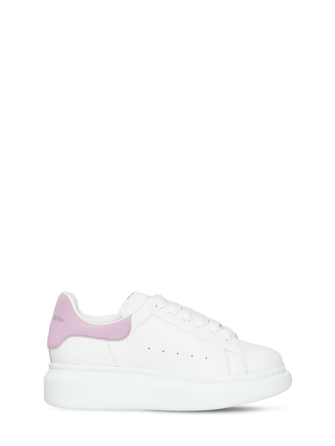 Alexander McQueen - Leather lace-up sneakers - White/Pink | Luisaviaroma