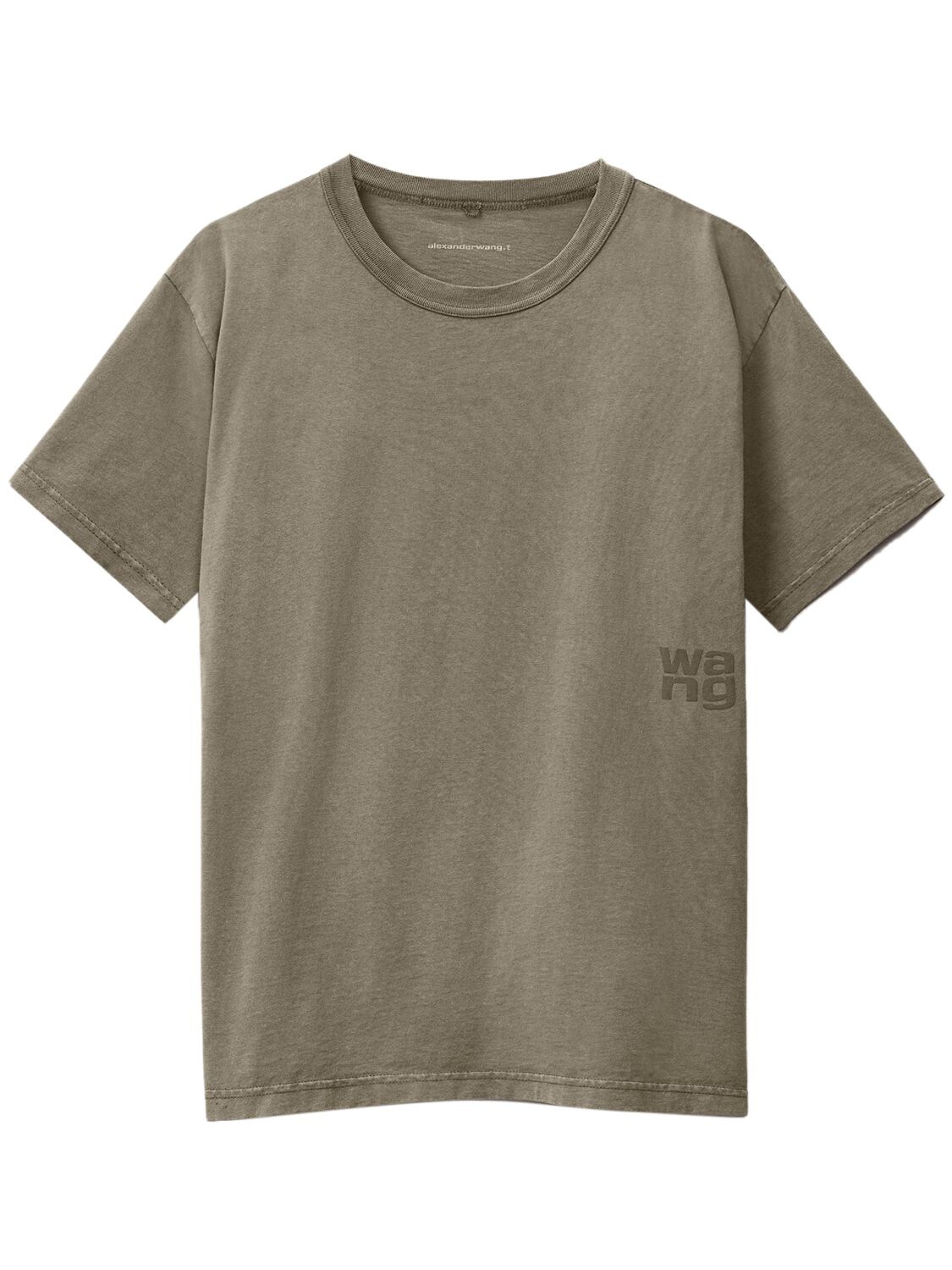 Alexander Wang Logo Oversize Cotton Jersey T-shirt In Green | ModeSens
