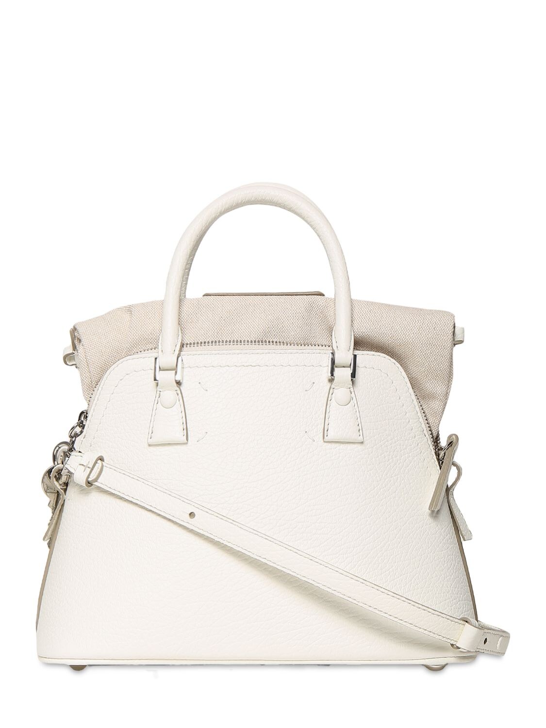 Maison Margiela 5ac Mini Grained Leather Top Handle Bag In White | ModeSens