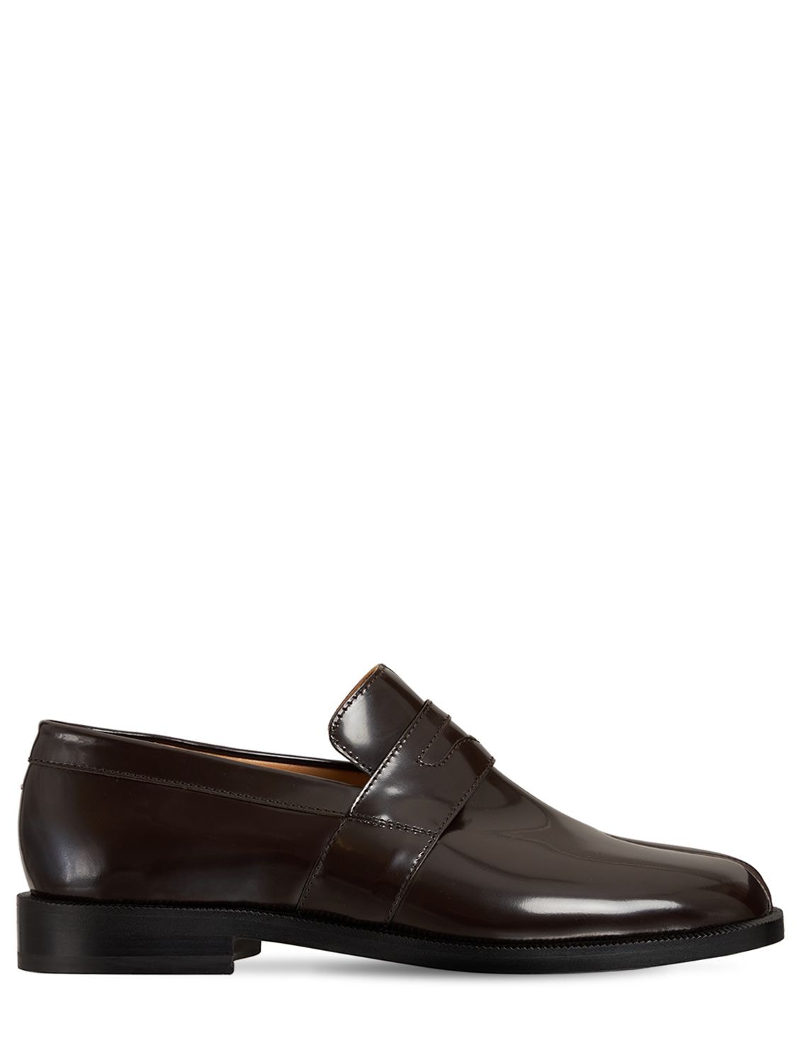 Maison Margiela 20mm Tabi Brushed Leather Loafers In Brown | ModeSens