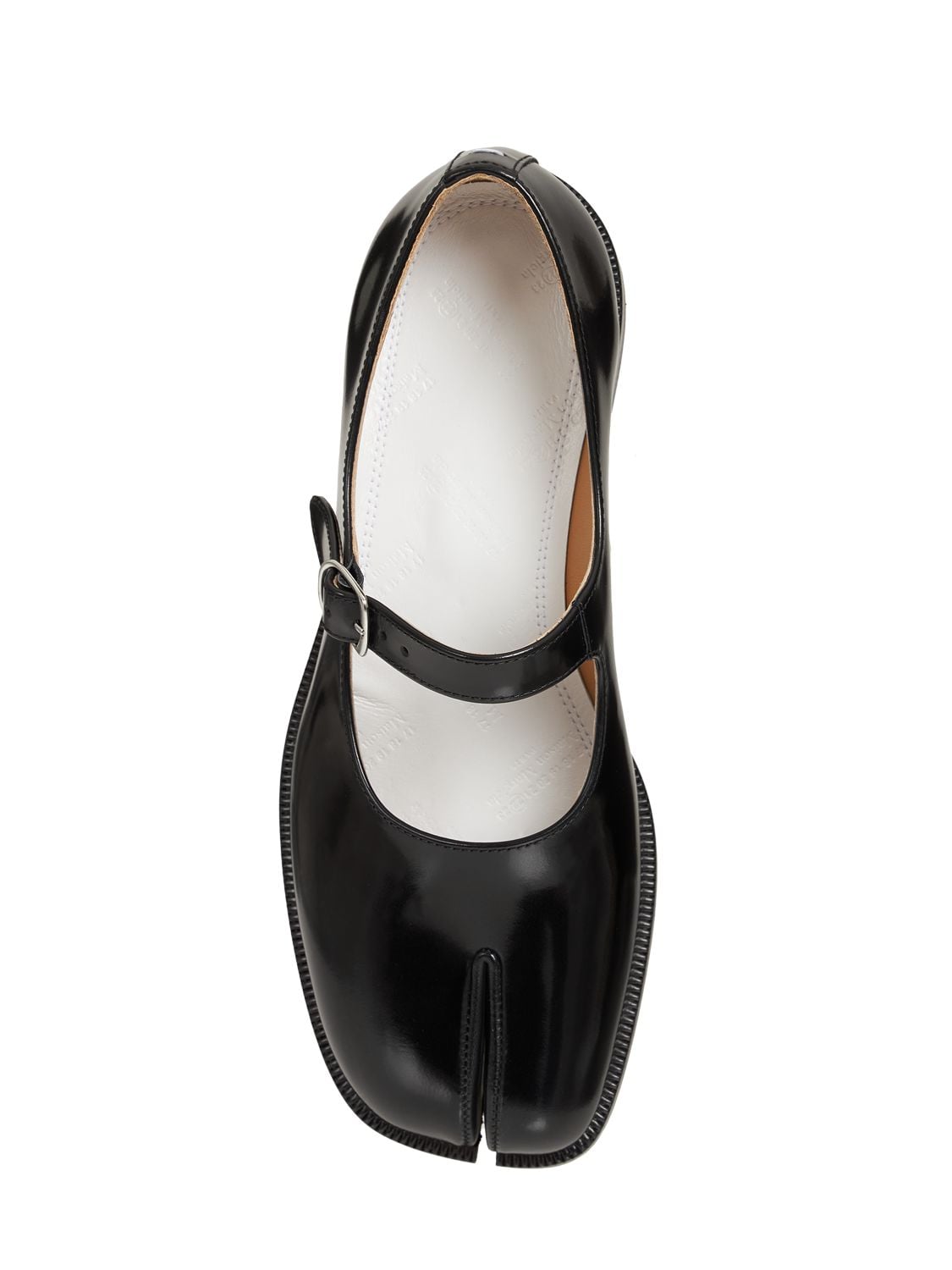 Shop Maison Margiela 20mm Tabi Brushed Leather Mary Janes In Black