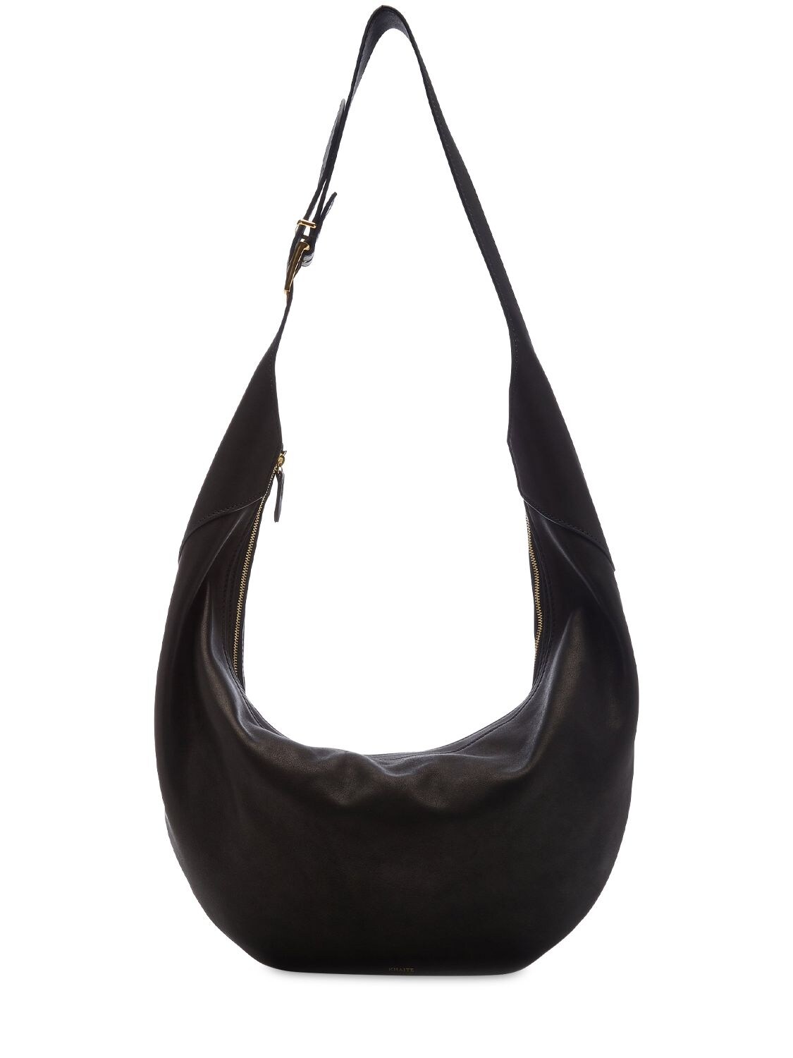 Khaite August Leather Shoulder Bag In Black | ModeSens