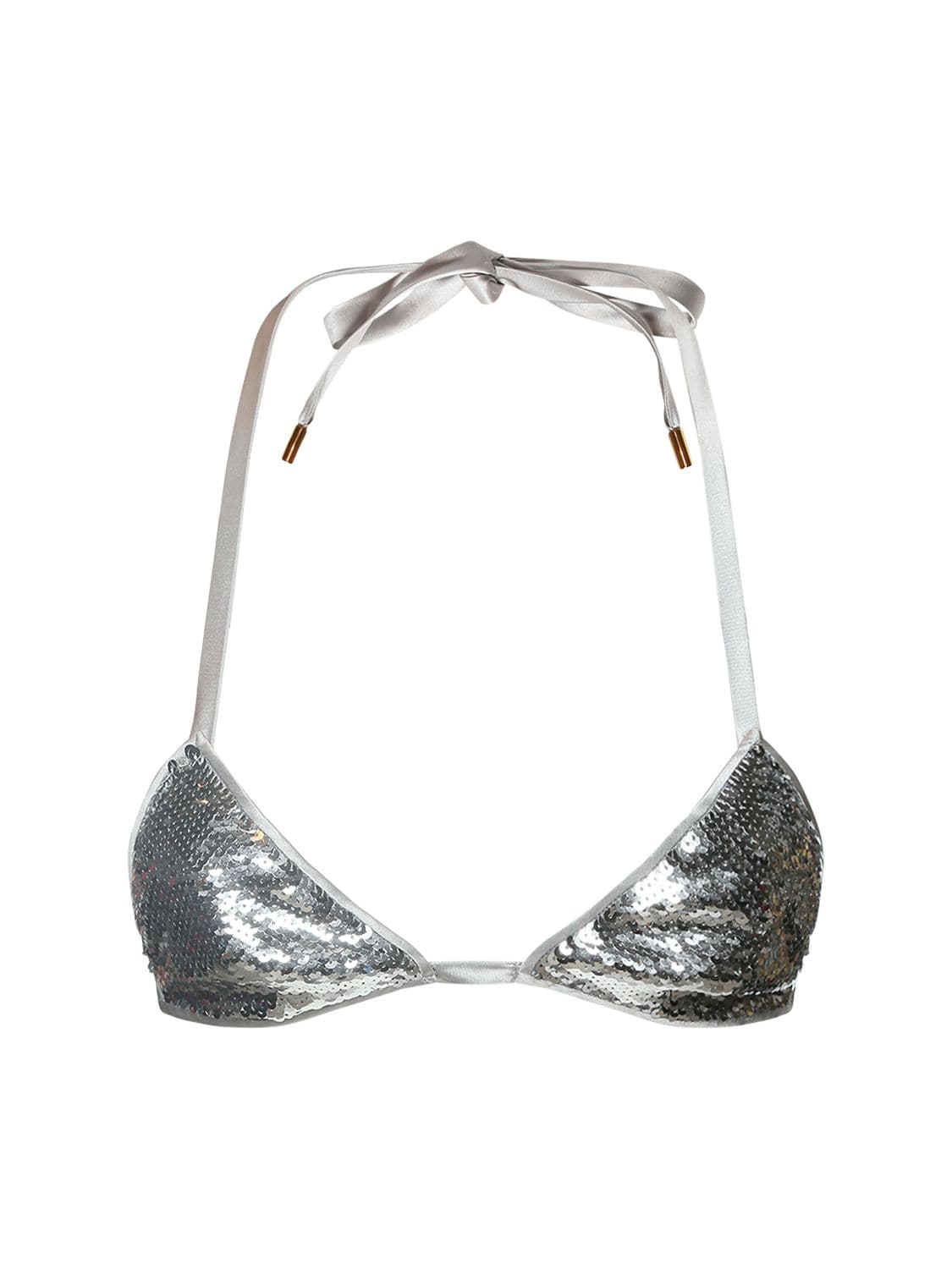 TOM FORD Liquid Sequins & Satin Triangle Bra Top for Women