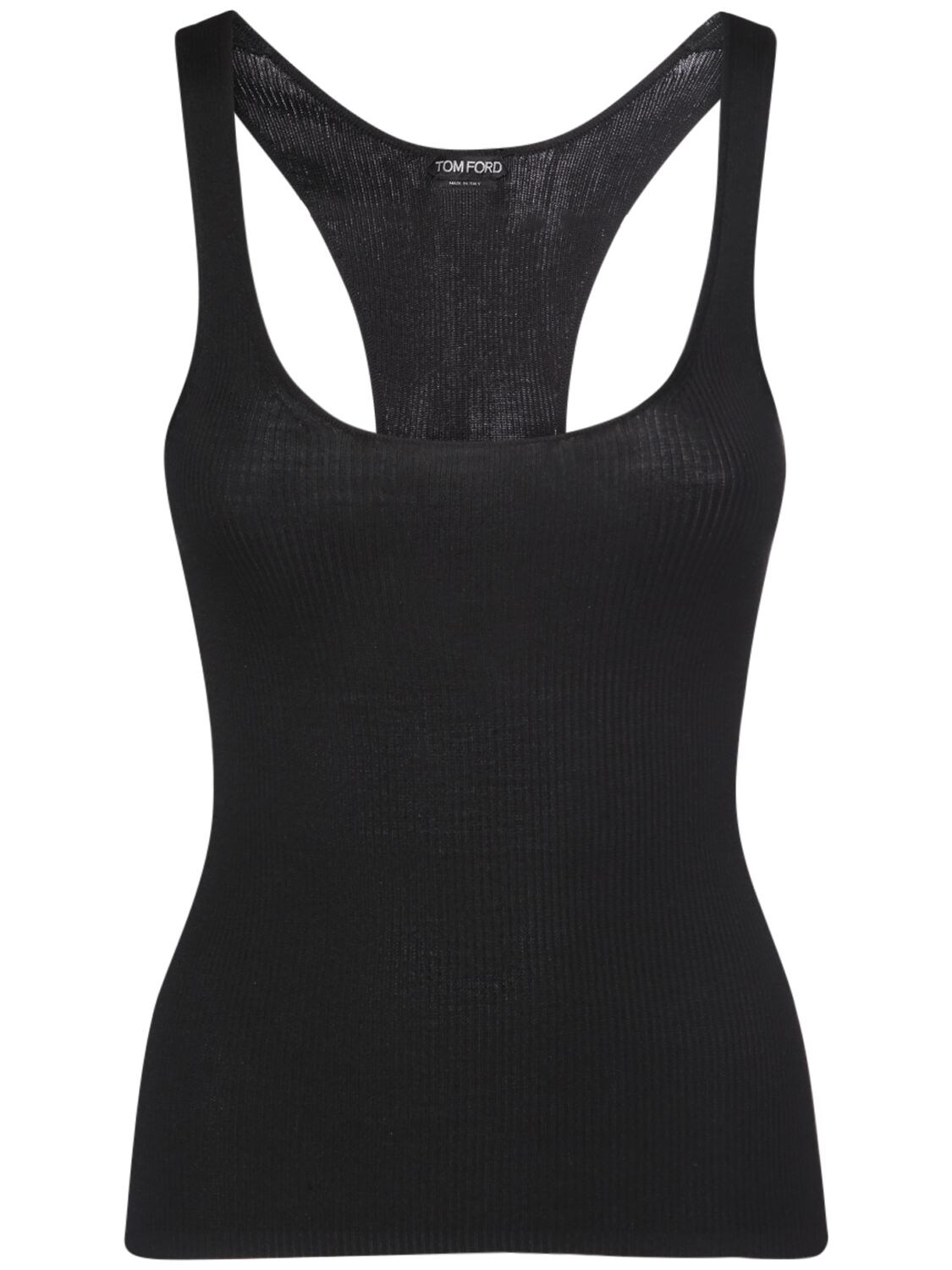 TOM FORD RIBBED FINE SILK TANK TOP,75IMCY002-TEI5OTK1