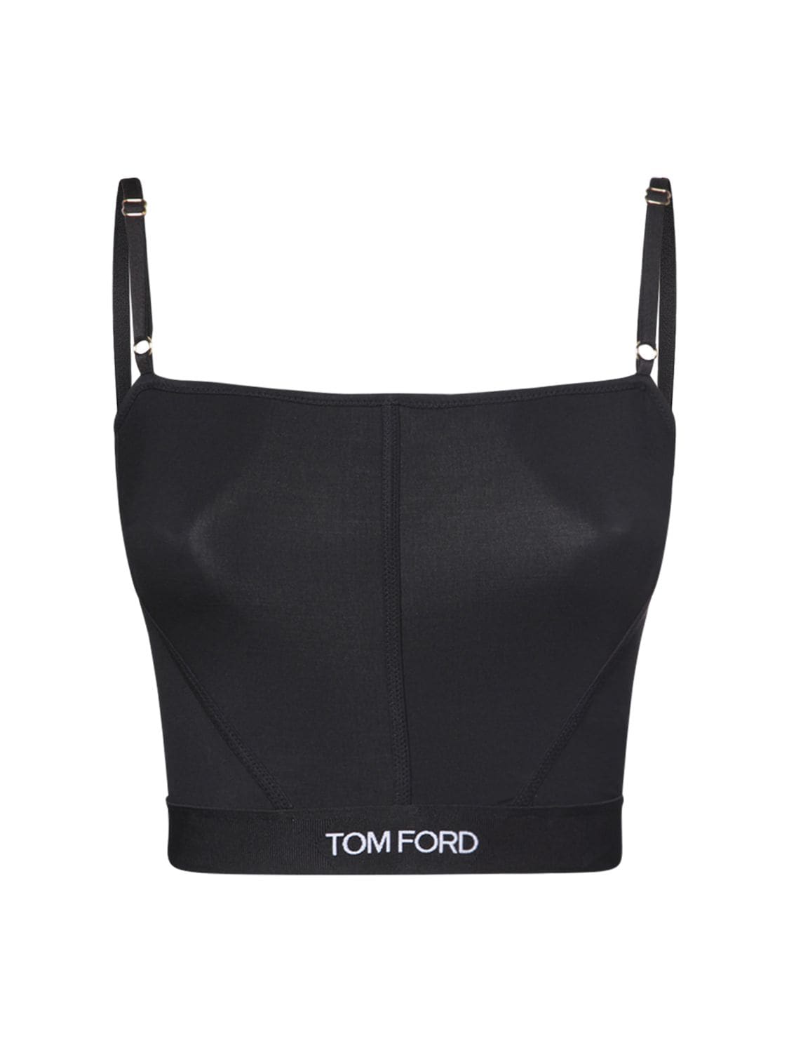 Tom Ford Cropped Tech Tank Top In Black