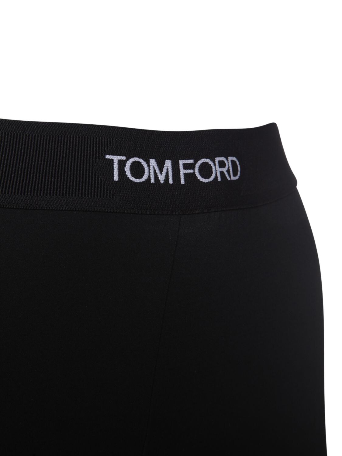 Shop Tom Ford Logo Tech Jersey Bike Shorts In Black