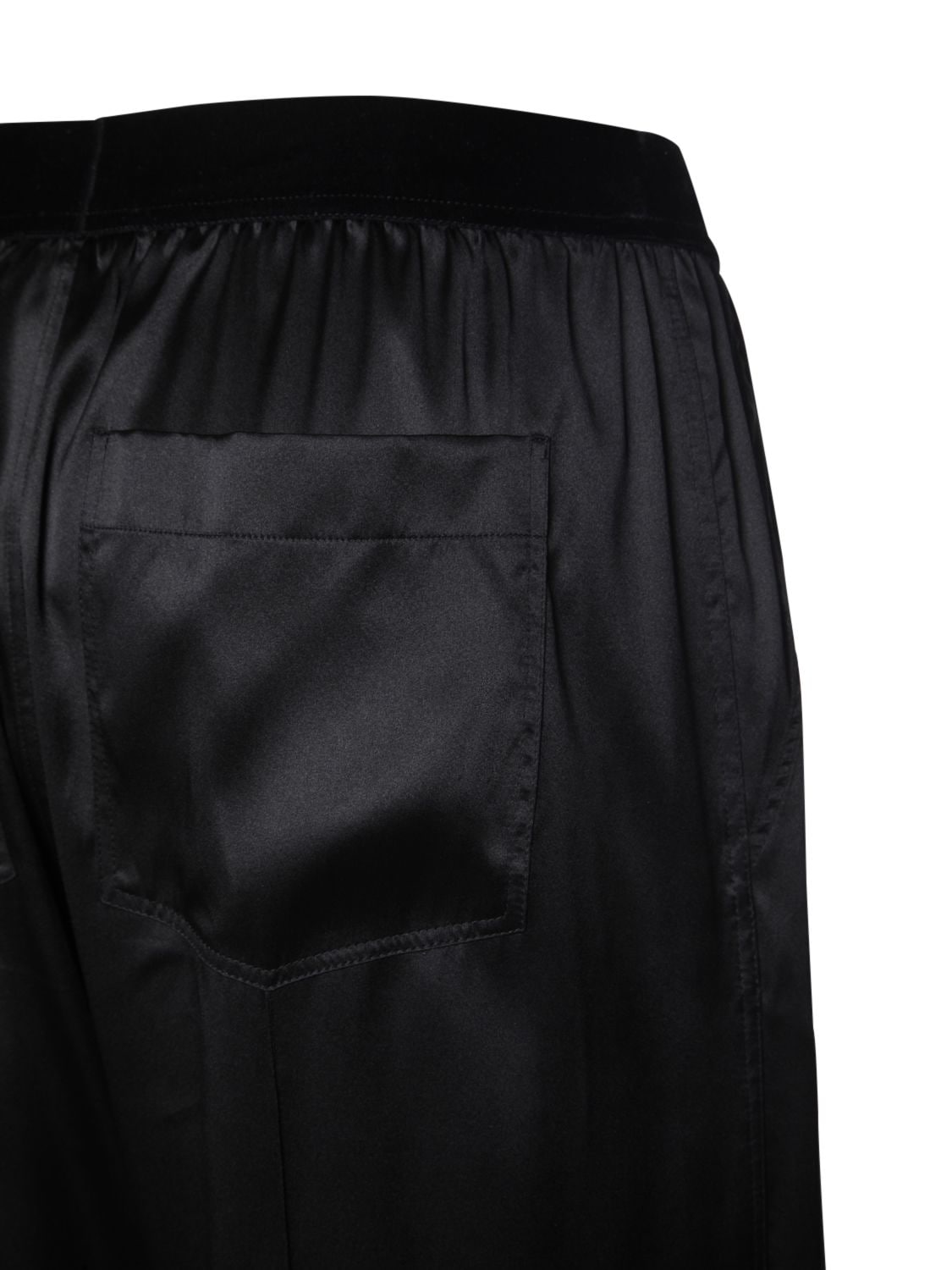 Shop Tom Ford Logo Silk Satin Pajama Pants In Black