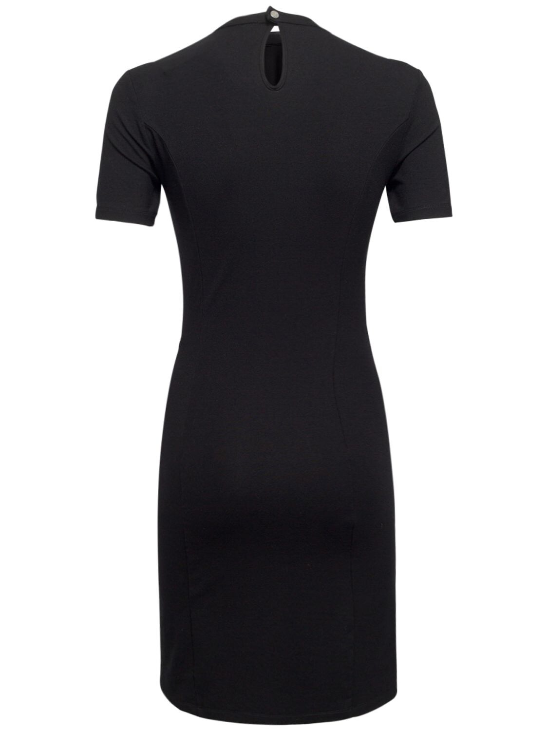 Shop Paco Rabanne Viscose Jersey Mini Dress In Black