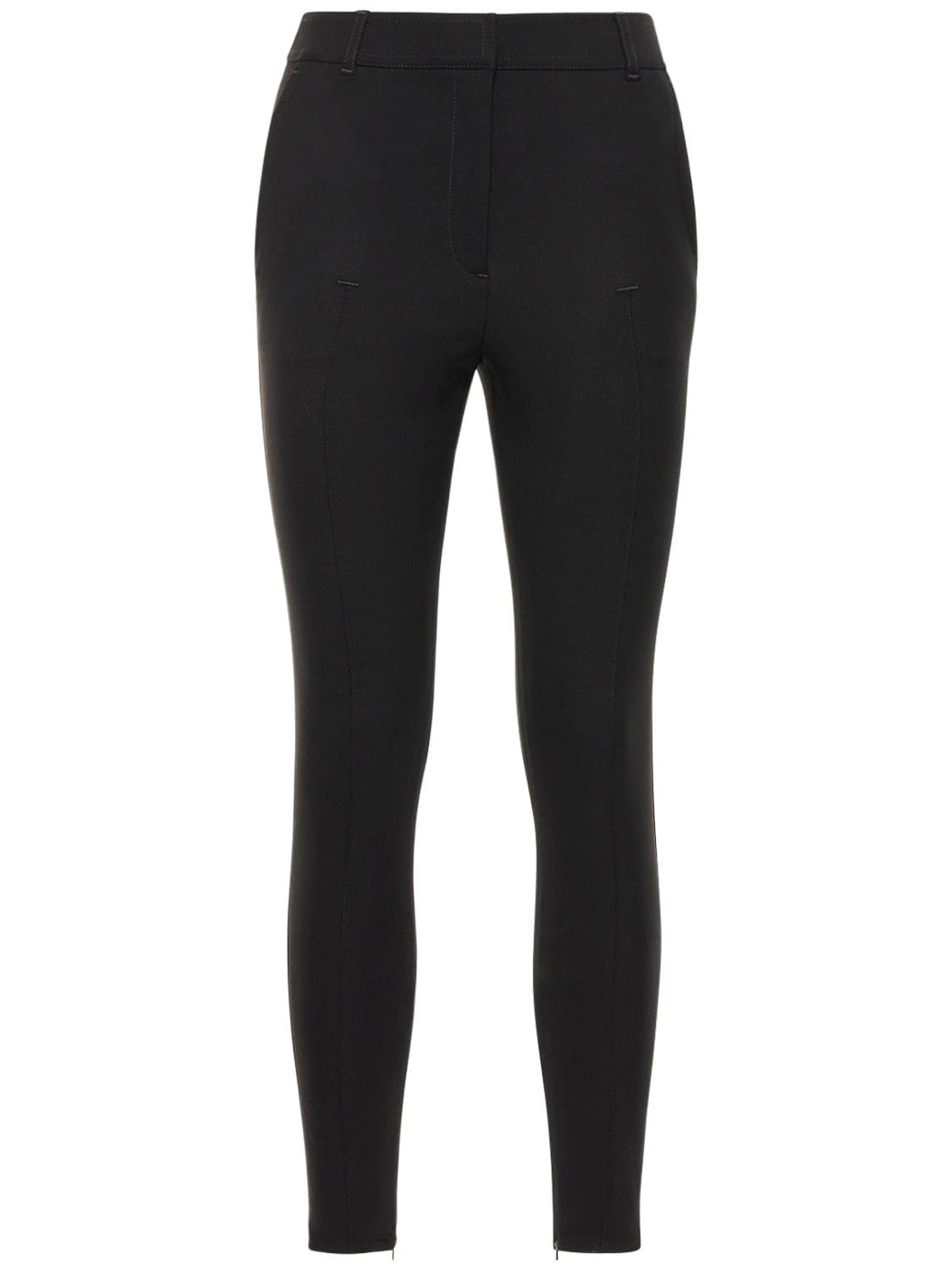 Burberry Stretch Wool Skinny Pants In Black