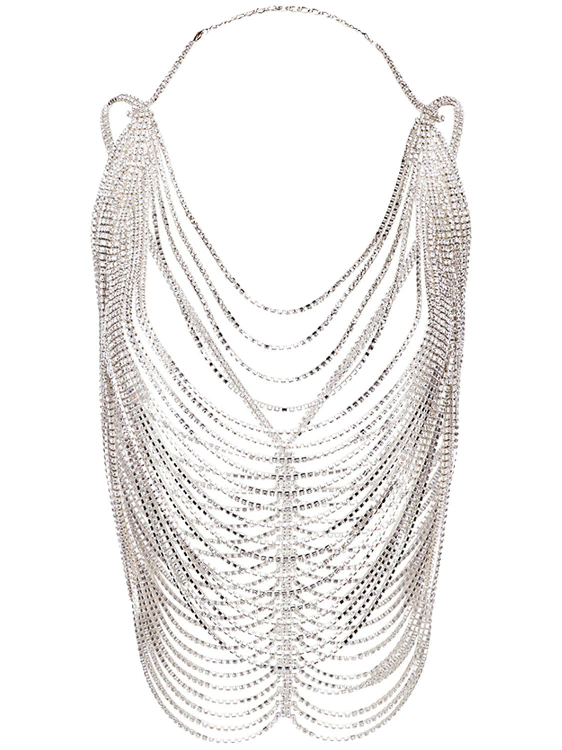 Magda Butrym Crystal-embellished Bra Top In Silver