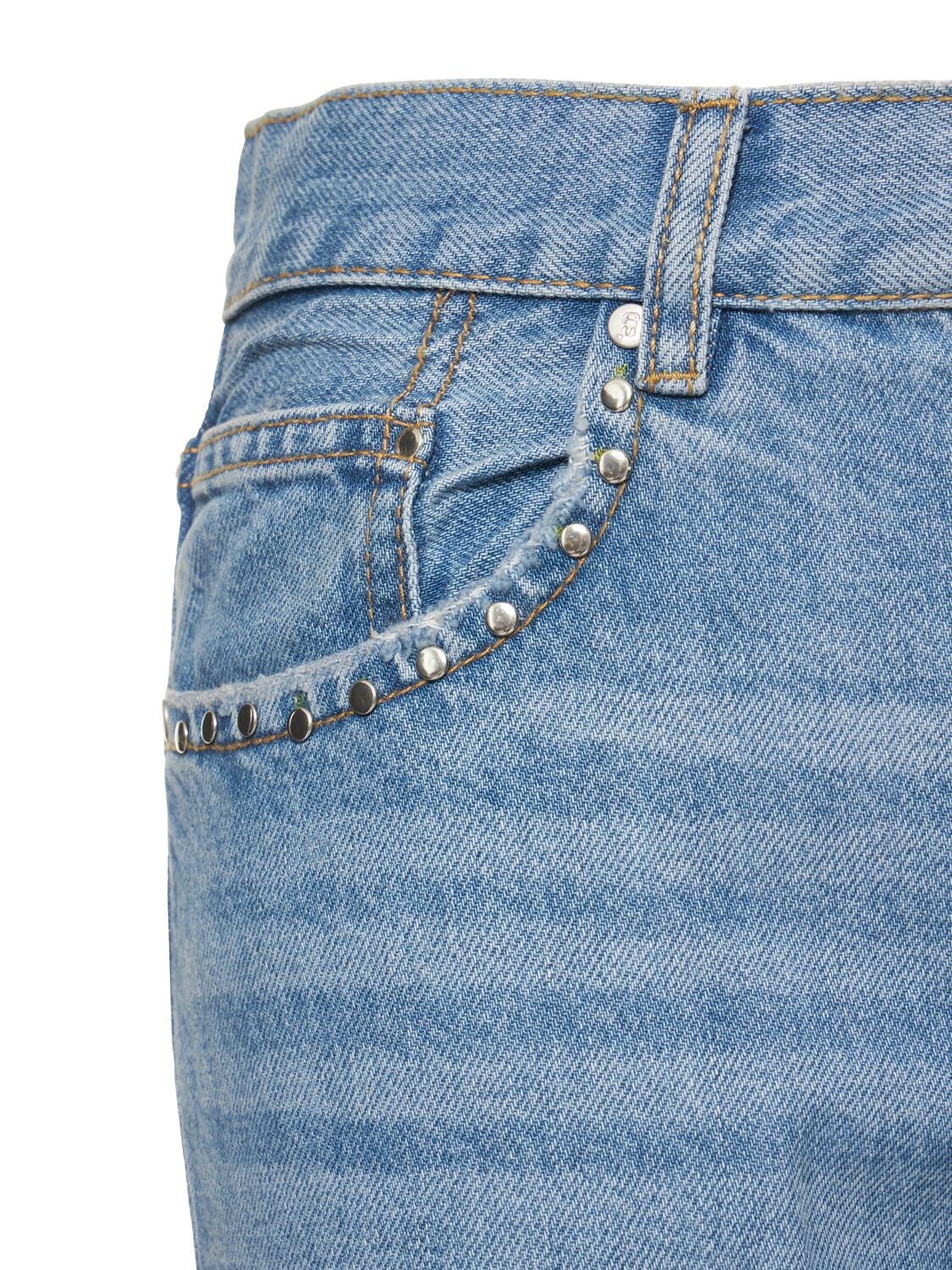 Gimaguas Flared Organic Cotton Denim Jeans In Blue | ModeSens