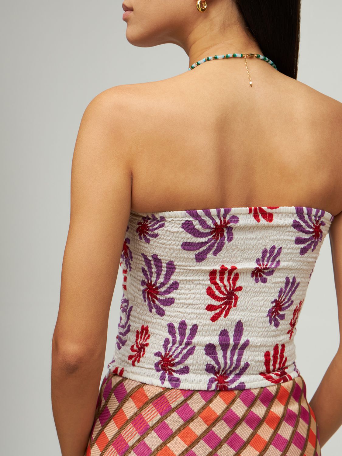 GIMAGUAS SUNRISE PRINTED COTTON TUBE TOP