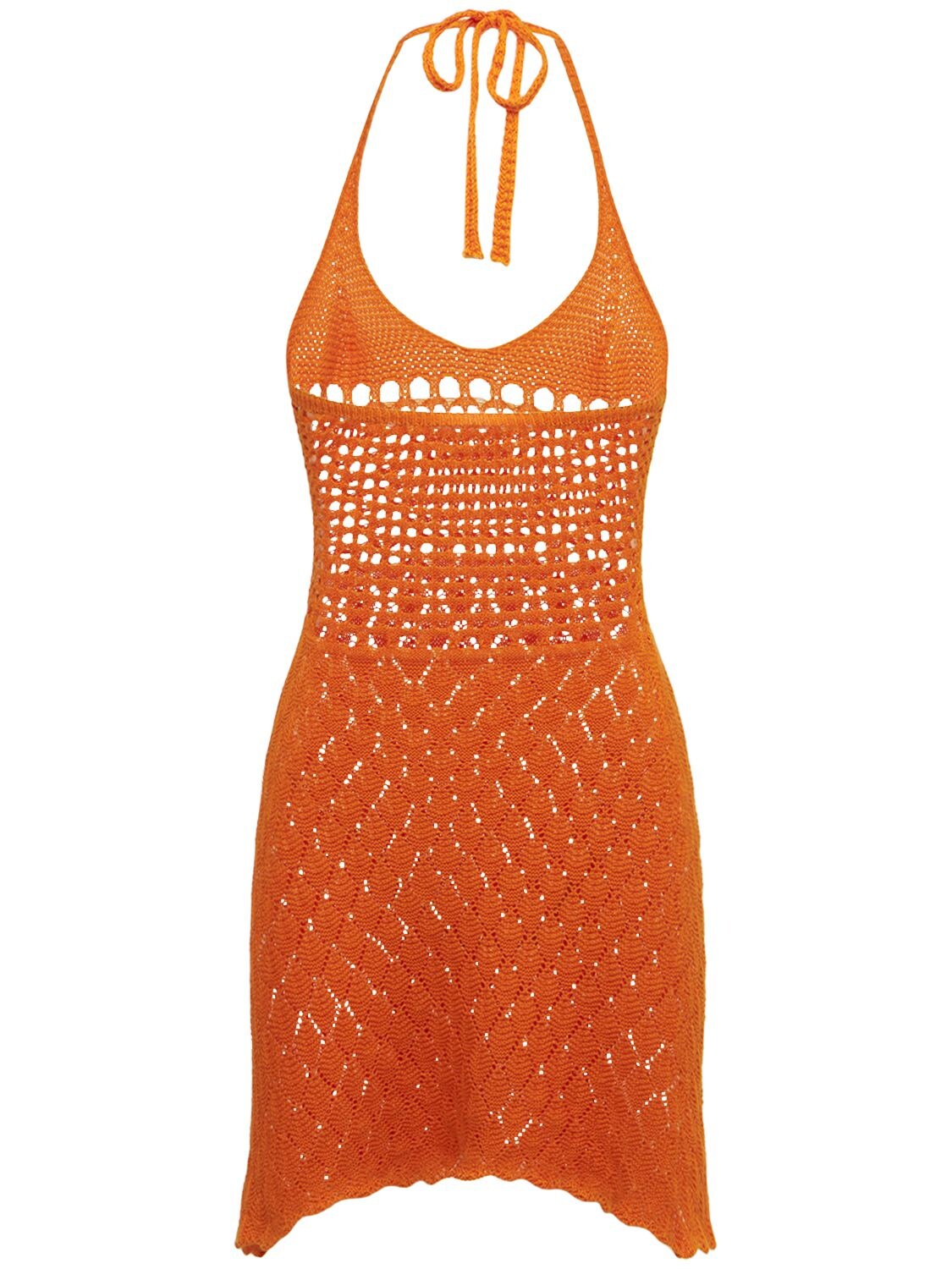 Gimaguas Pachanka Orange Crochet-knit Mini Dress | ModeSens