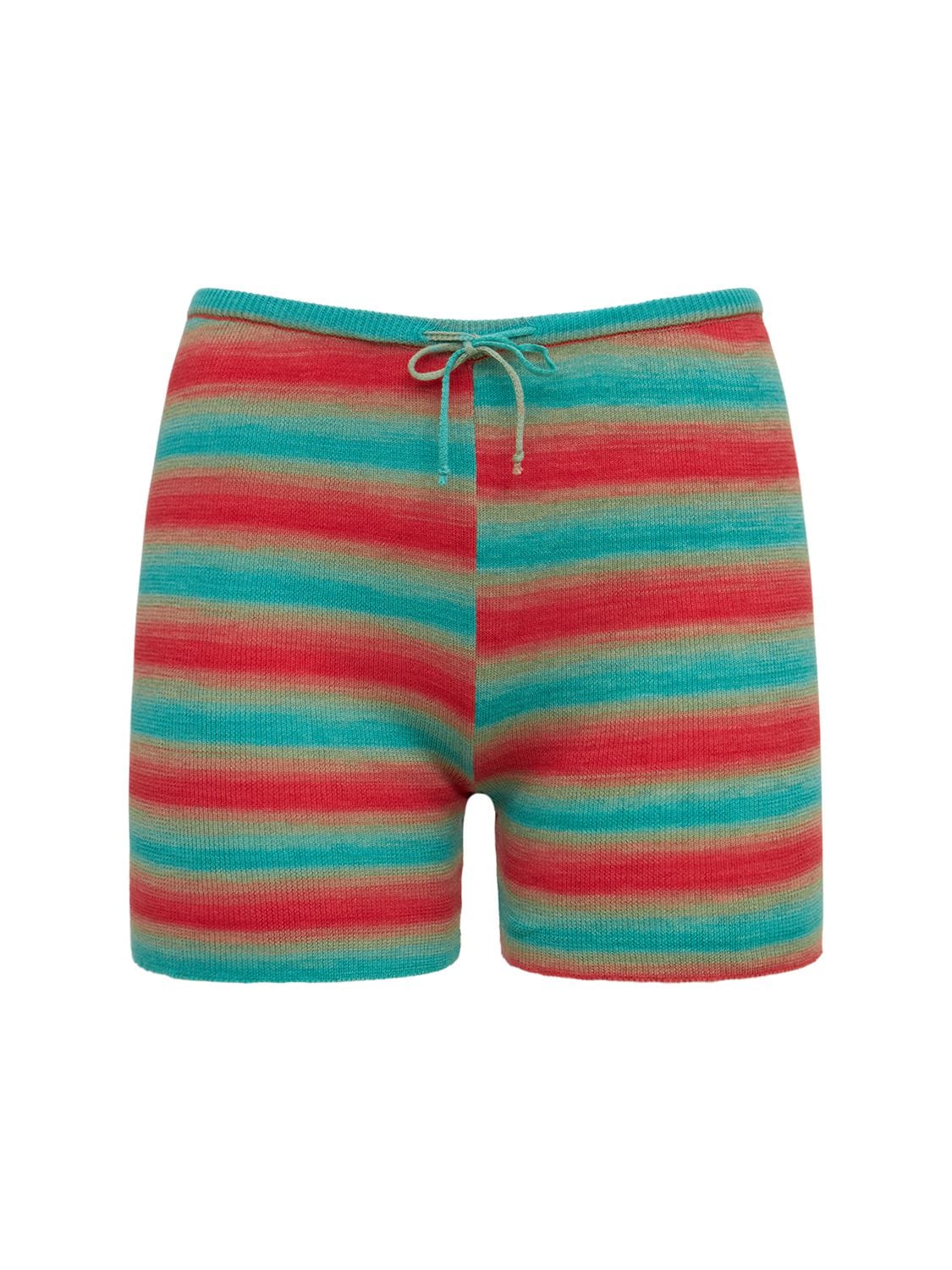 GIMAGUAS OLIVIA STRIPED KNITTED COTTON SHORTS 