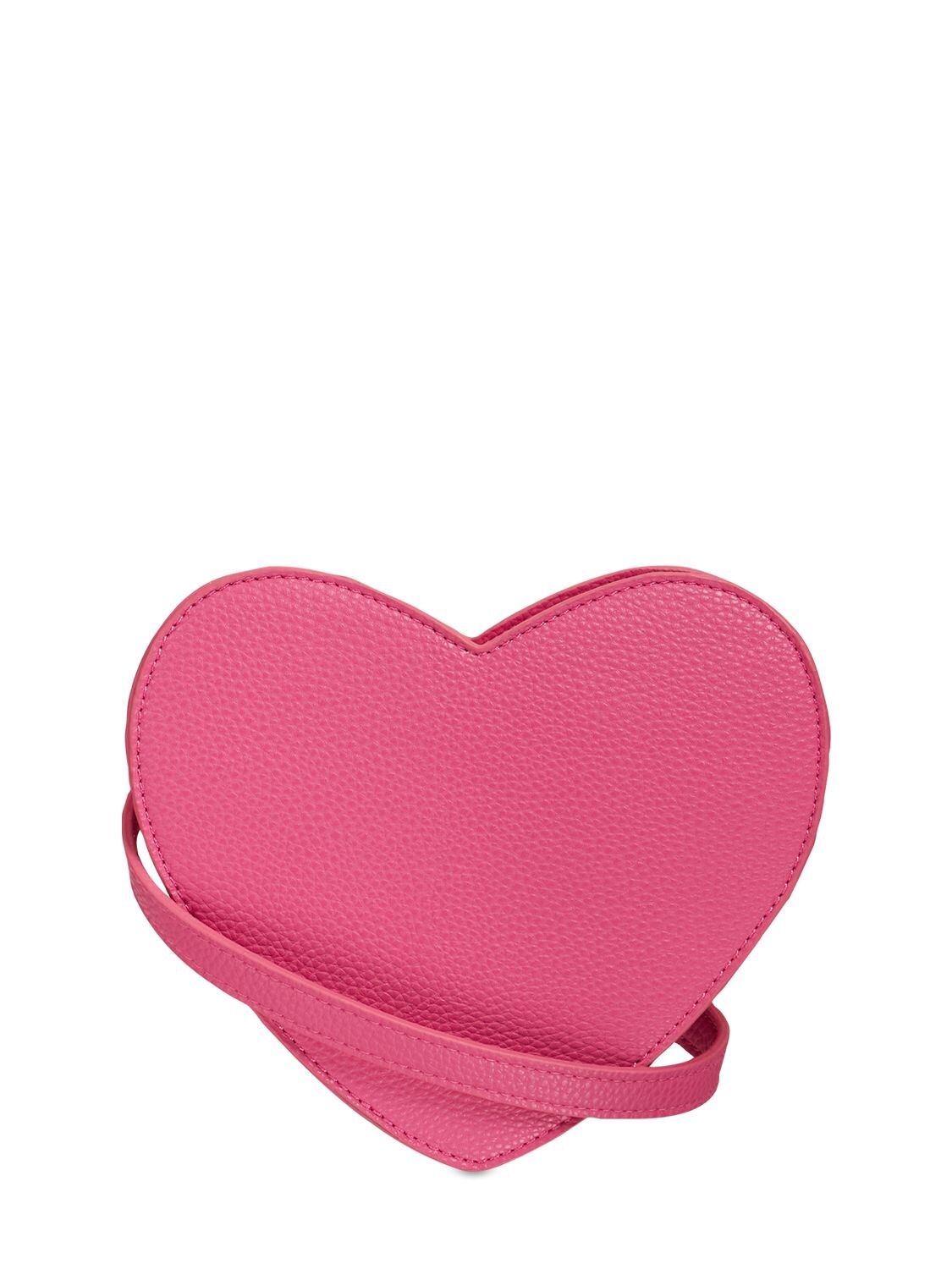 Molo Kids' Girl's Heart-shaped Crossbody Bag In Dark Pink