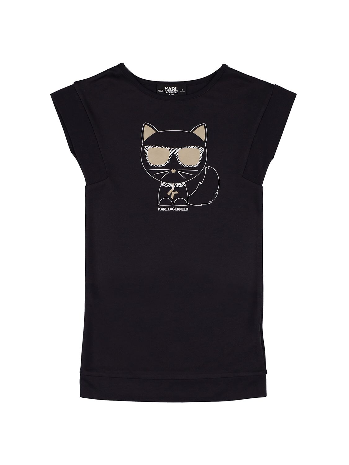 Karl Lagerfeld Kids' Choupette Modal Blend T-shirt Dress In Black ...