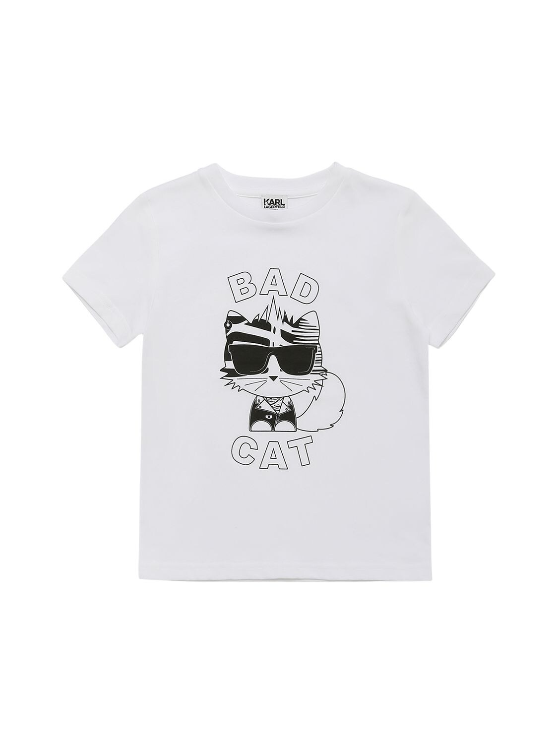 Bad Cat Print Organic Cotton T-shirt