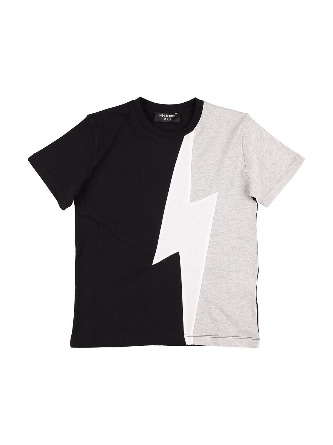 NEIL BARRETT THUNDER COLOR BLOCK JERSEY T-SHIRT