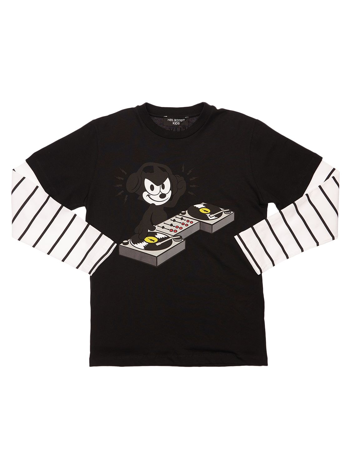 NEIL BARRETT FELIX THE CAT PRINTED COTTON T-SHIRT