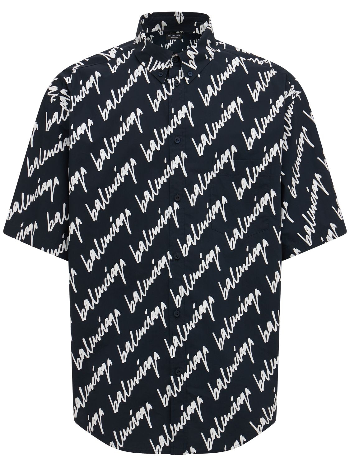 BALENCIAGA 大廓型修身短袖衬衫,75IOFW015-ODUWMG2