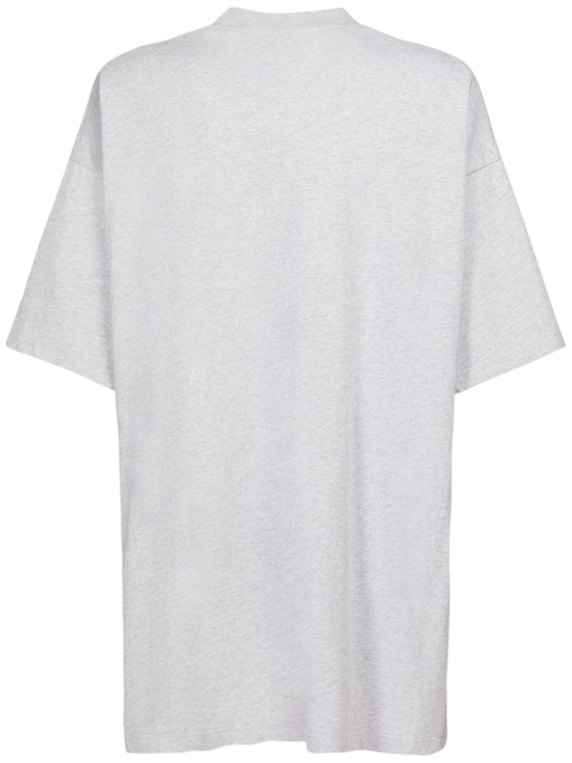 Shop Balenciaga Over Paris Cotton T-shirt In Heather Grey