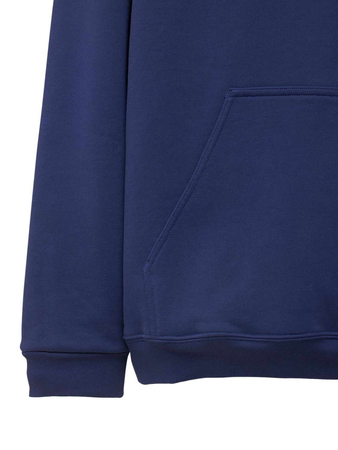 Shop Balenciaga Printed Cotton Sweatshirt Hoodie In Blue