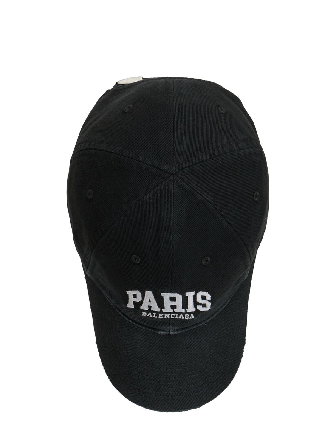 Shop Balenciaga Paris City Cotton Cap In Black,white
