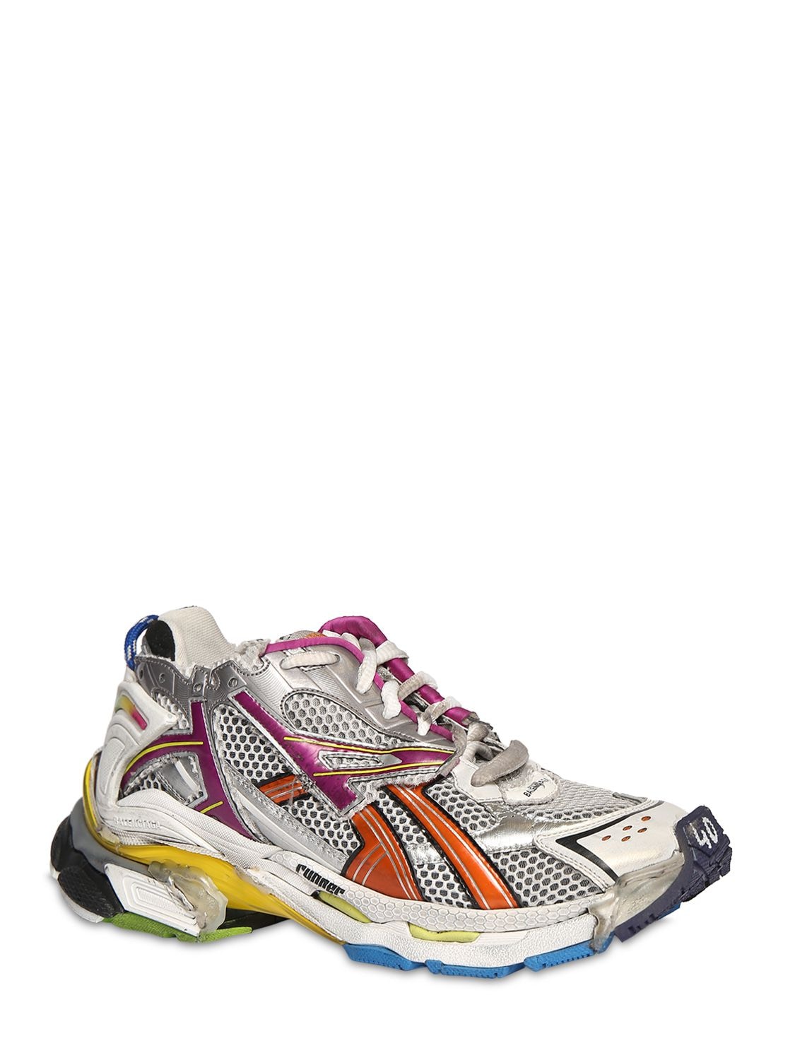 Shop Balenciaga Runner Mesh & Nylon Sneakers In Multicolor
