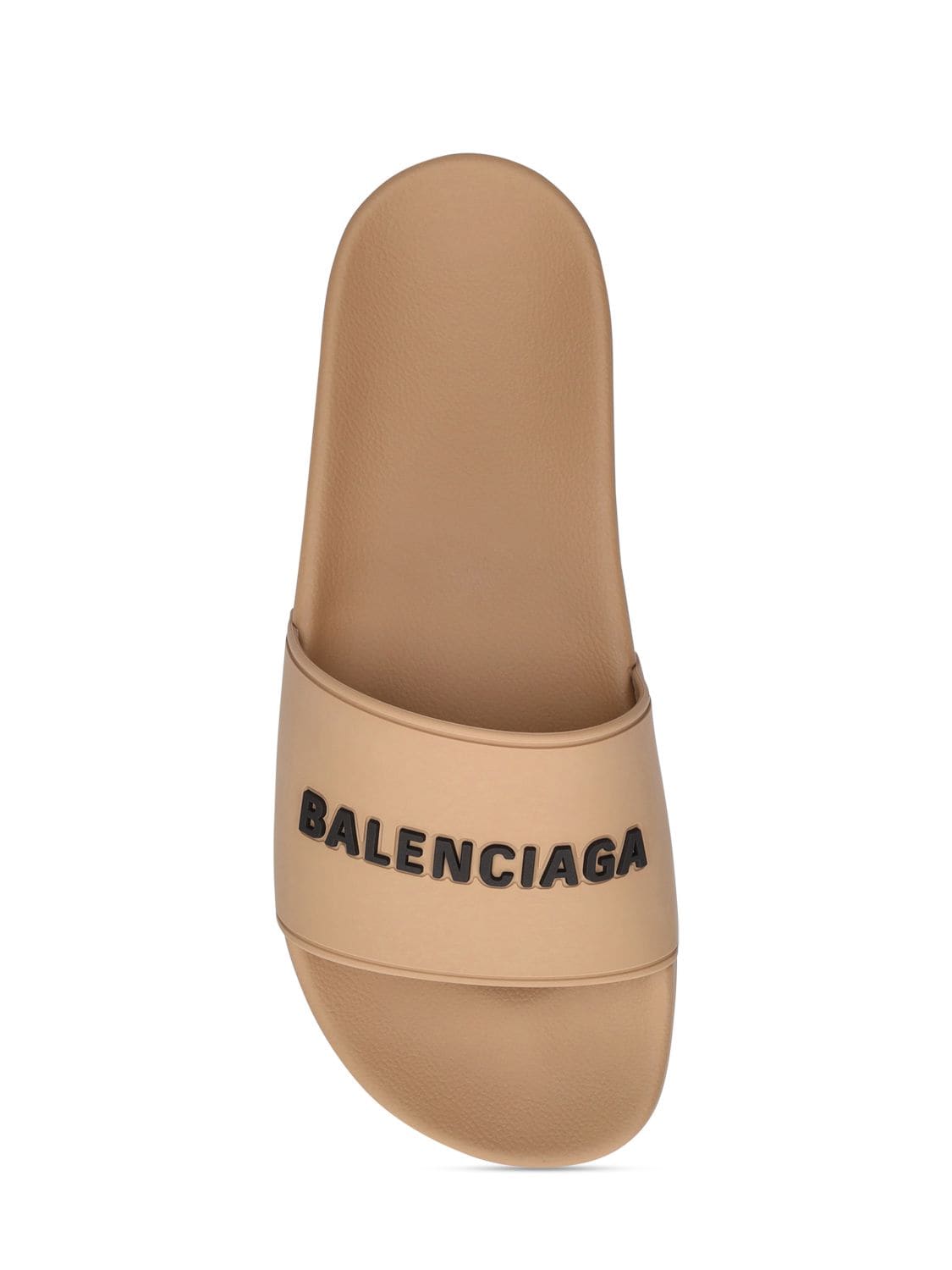 Shop Balenciaga Pool Rubber Slide Sandals In Beige,black