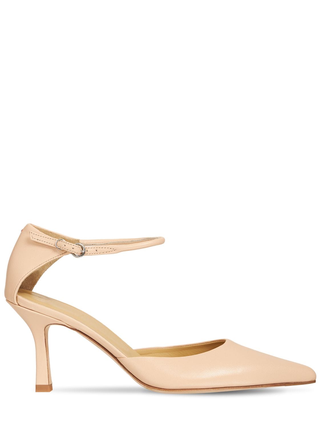 Aeyde 75mm Selma Leather Pumps In Blush