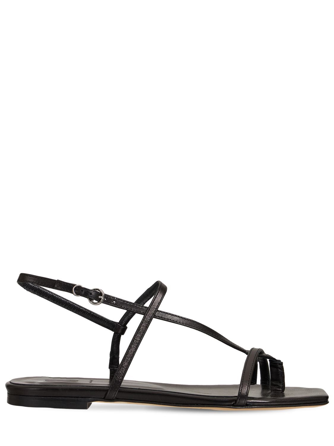 Aeyde 10mm Ella Leather Thong Sandals In Black