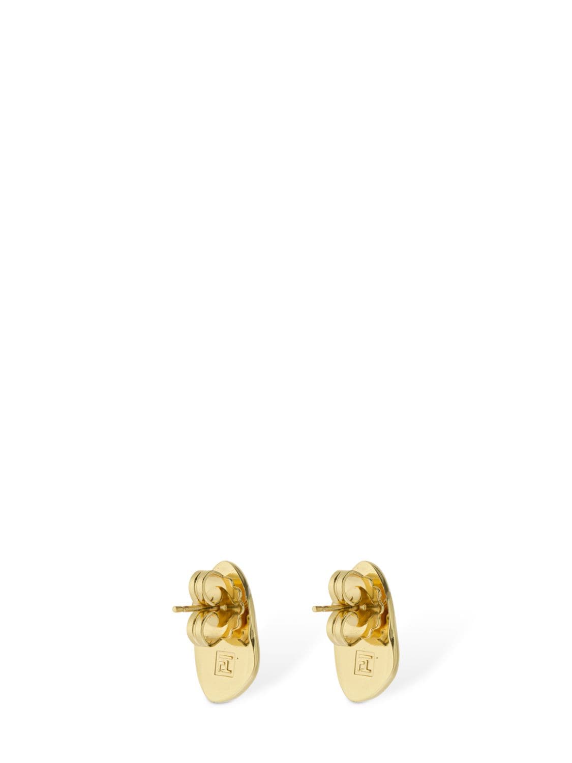 Shop Federica Tosi Lobo Medium Stone Stud Earrings In 金色