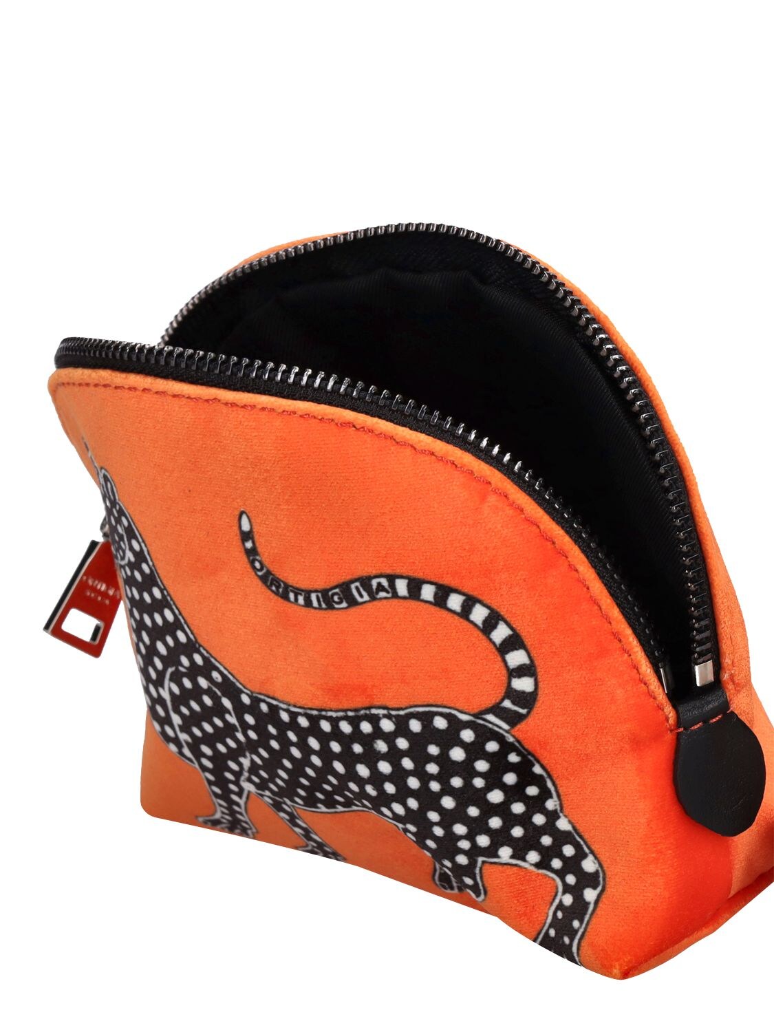 Shop Ortigia Borsettina Velvet Makeup Bag In Orange