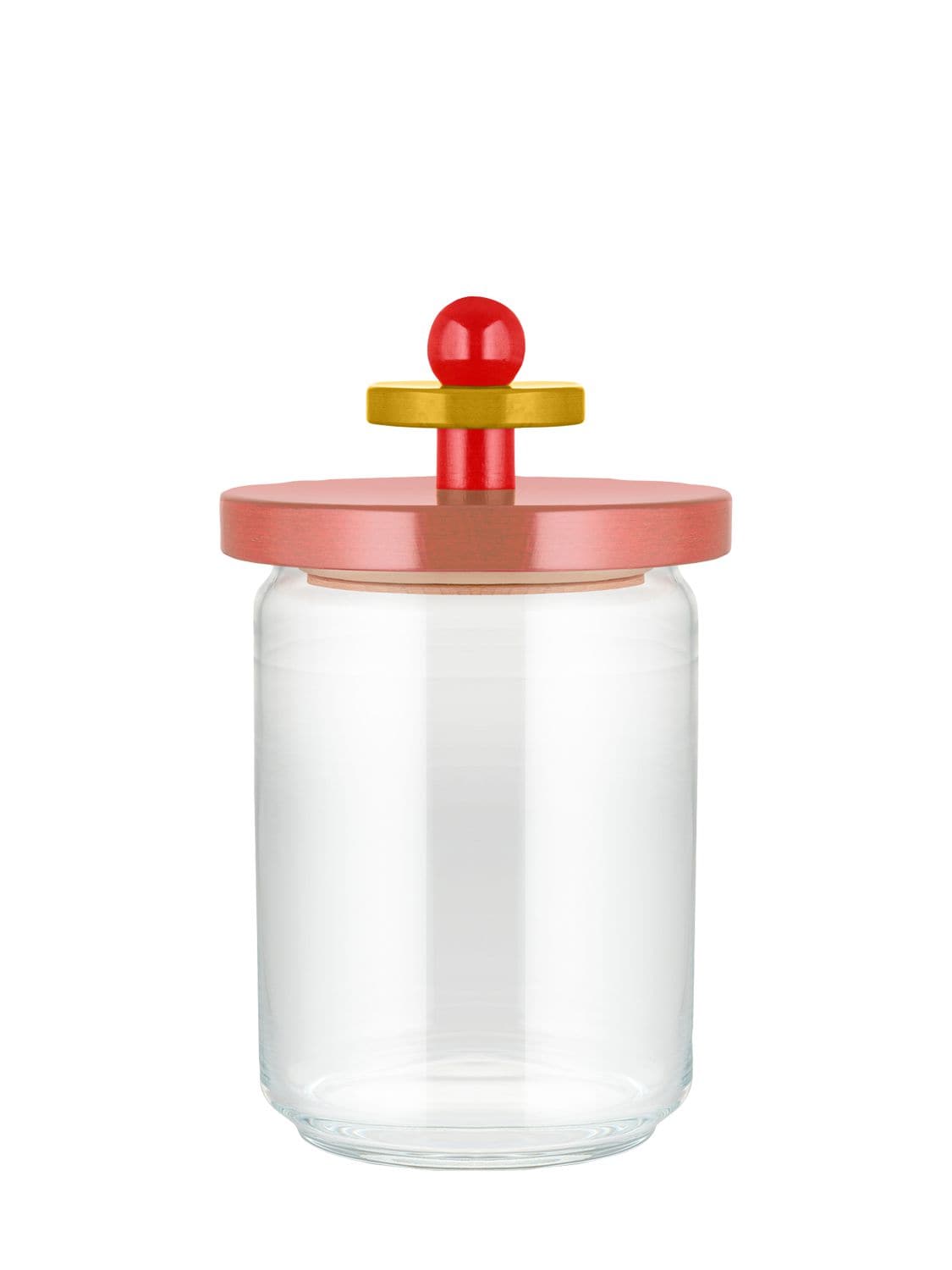 Alessi Twergi Glass Container W/ Lid In Pink